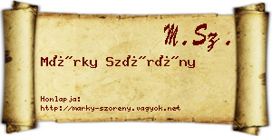 Márky Szörény névjegykártya